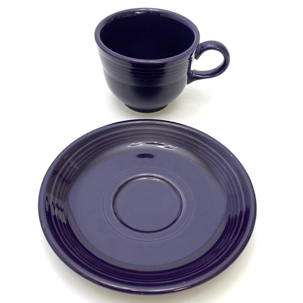 Homer Laughlin Fiestaware Flat Cup & Saucer Set Bundle - Picture 3 of 16